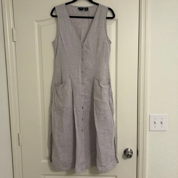 Tahari | Dresses | Tahari Womens Grey0 Linen Dress Size 8 | Poshmark